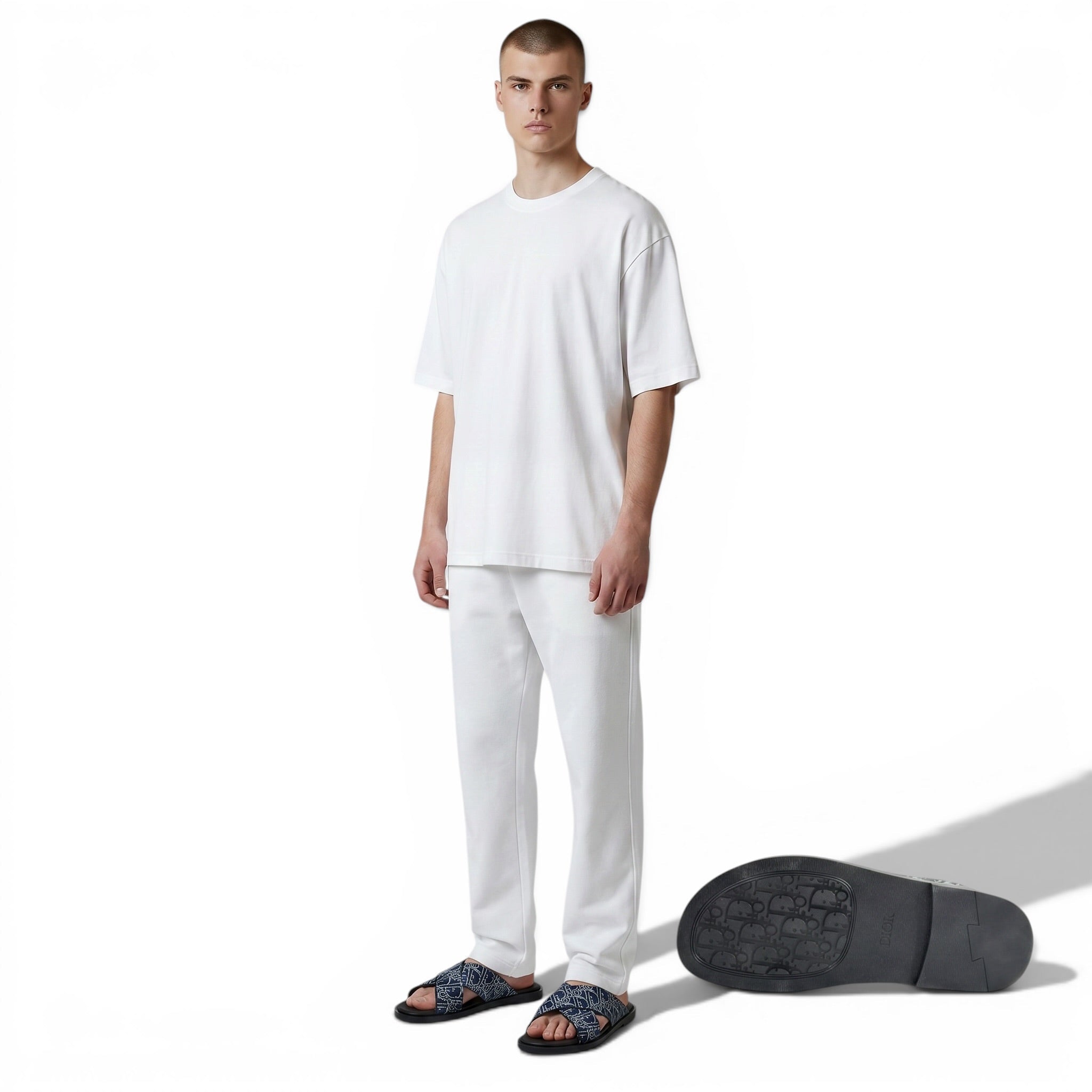Dior Oblique Navy Slides 💙✨ Luxury Summer Sandals for Men - MASTERPIECE