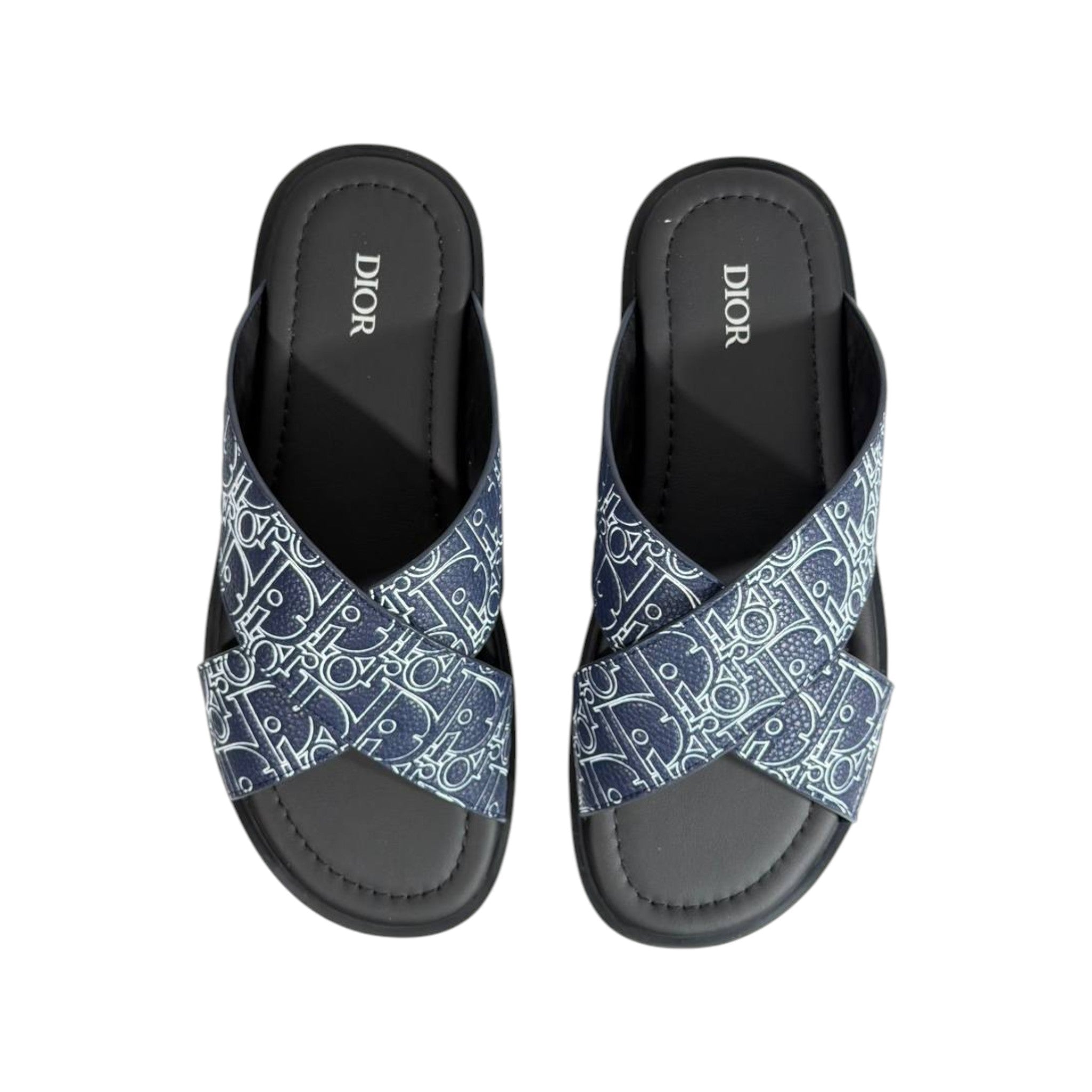 Dior Oblique Navy Slides 💙✨ Luxury Summer Sandals for Men - MASTERPIECE