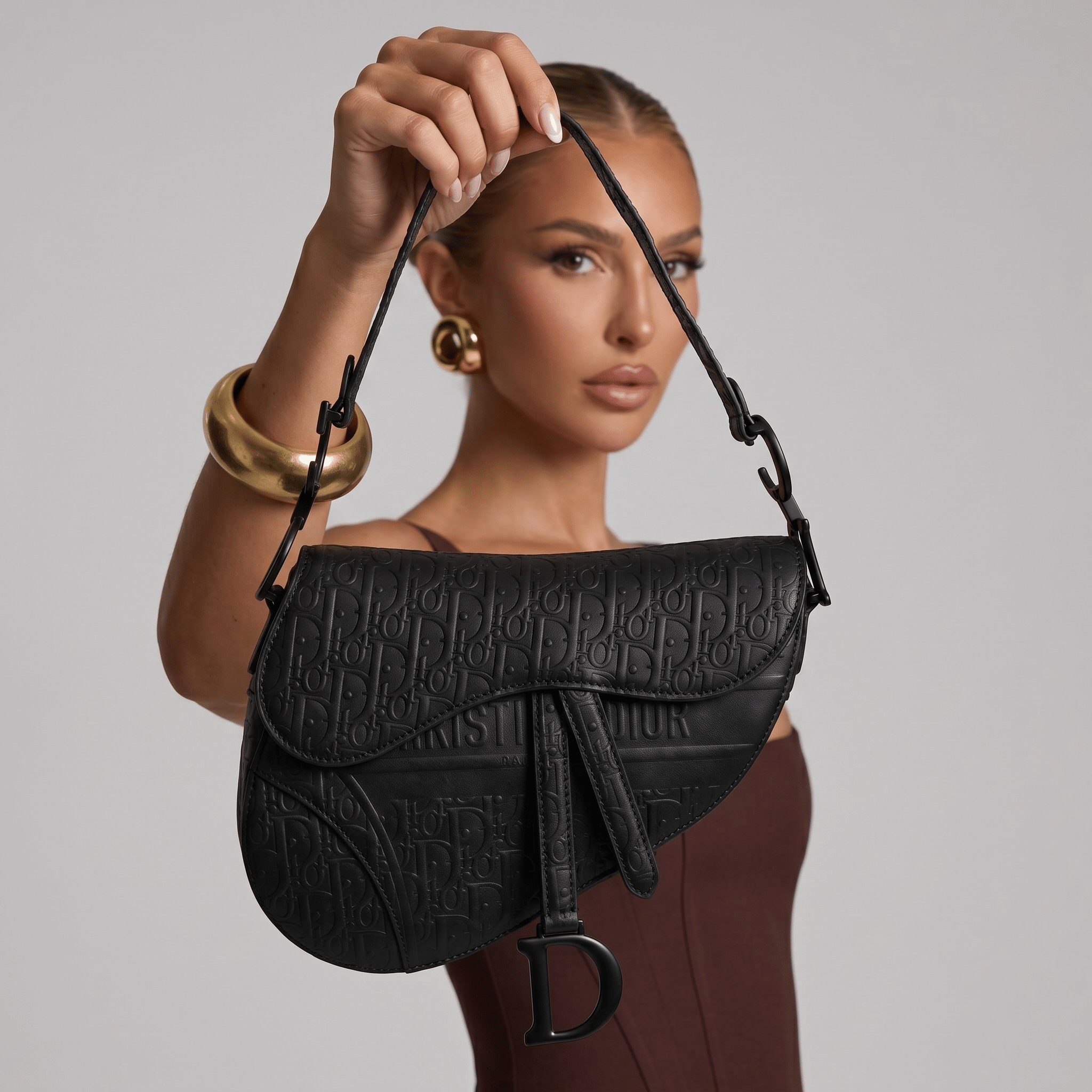 Dior Oblique Saddle Shoulder Bag – Matte Black 🖤✨ - MASTERPIECE