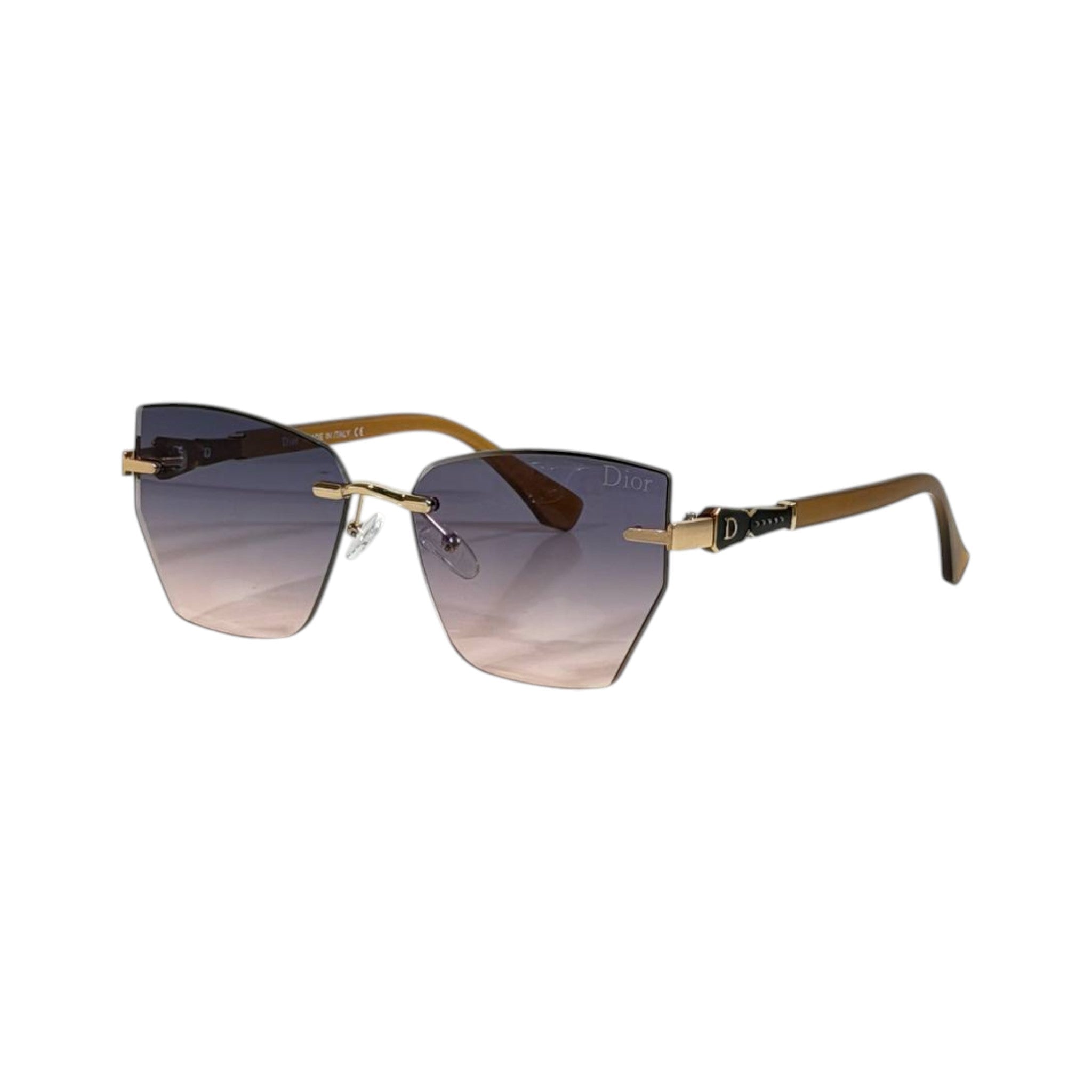 Dior Rimless Gradient Sunglasses ✨ | Gold Frame Luxury Edition - MASTERPIECE