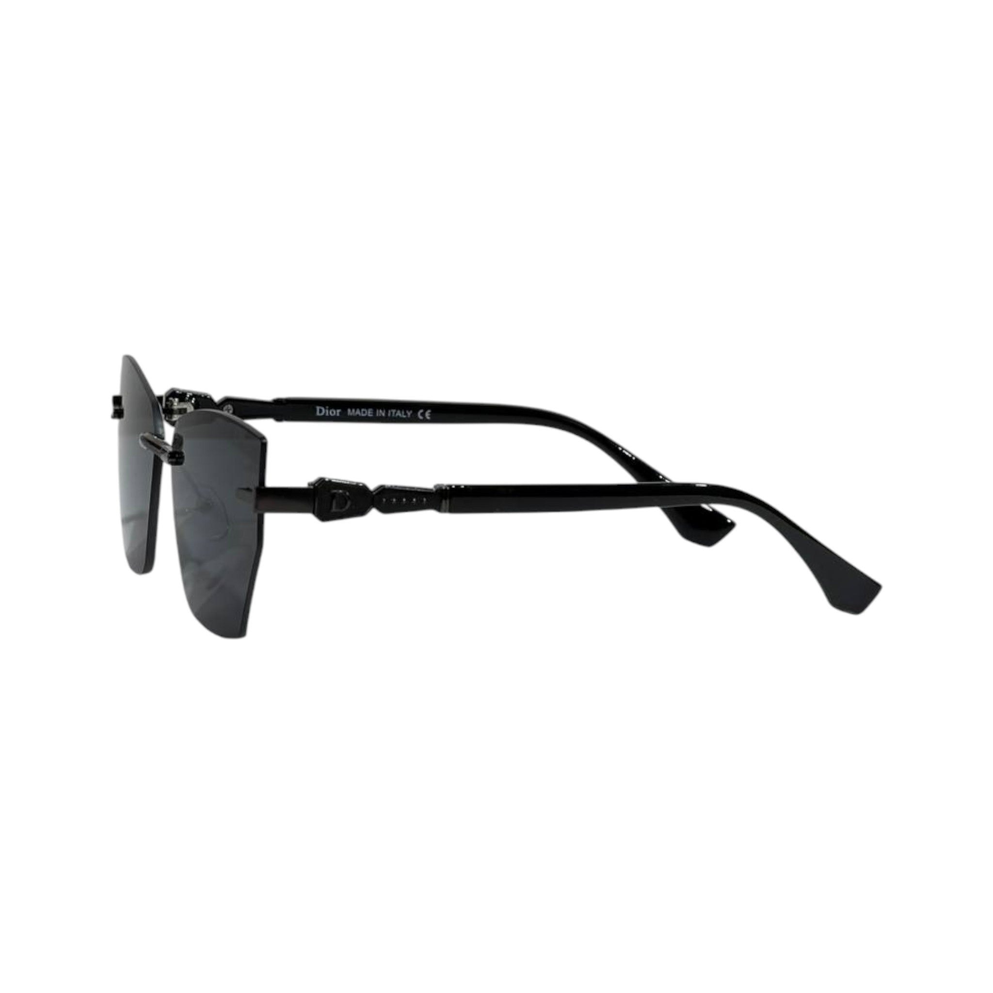 Dior Rimless Shield Sunglasses 🕶️ | Black Frame Grey Lens - MASTERPIECE