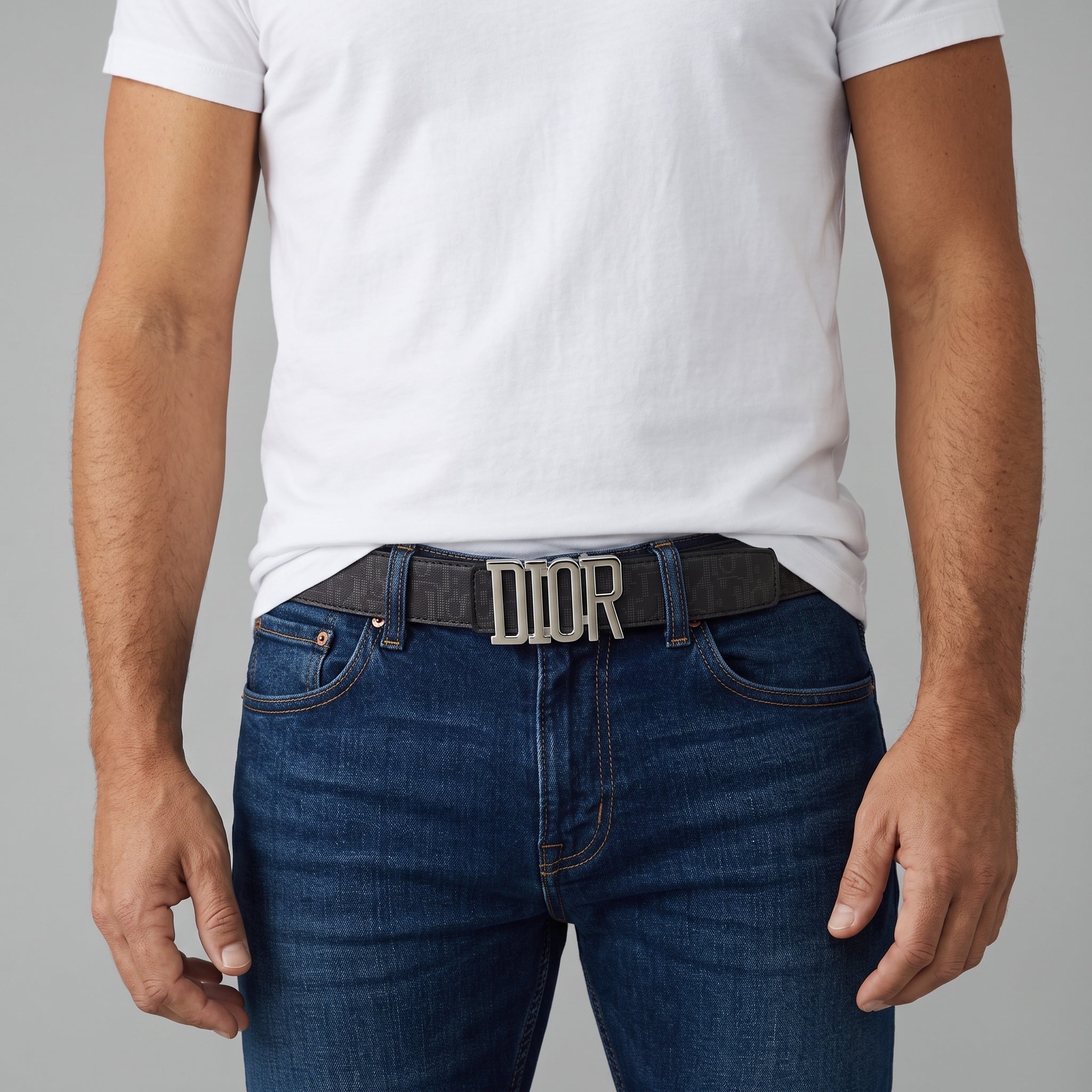 Dior Signature Belt – Black Monogram Buckle 🖤✨ 110 cm - MASTERPIECE