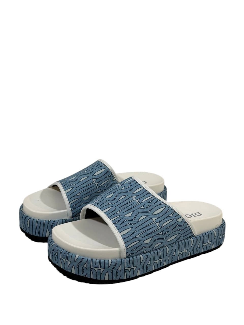 DIOR Slides – Blue Pattern Edition 🔵✨ - MASTERPIECE