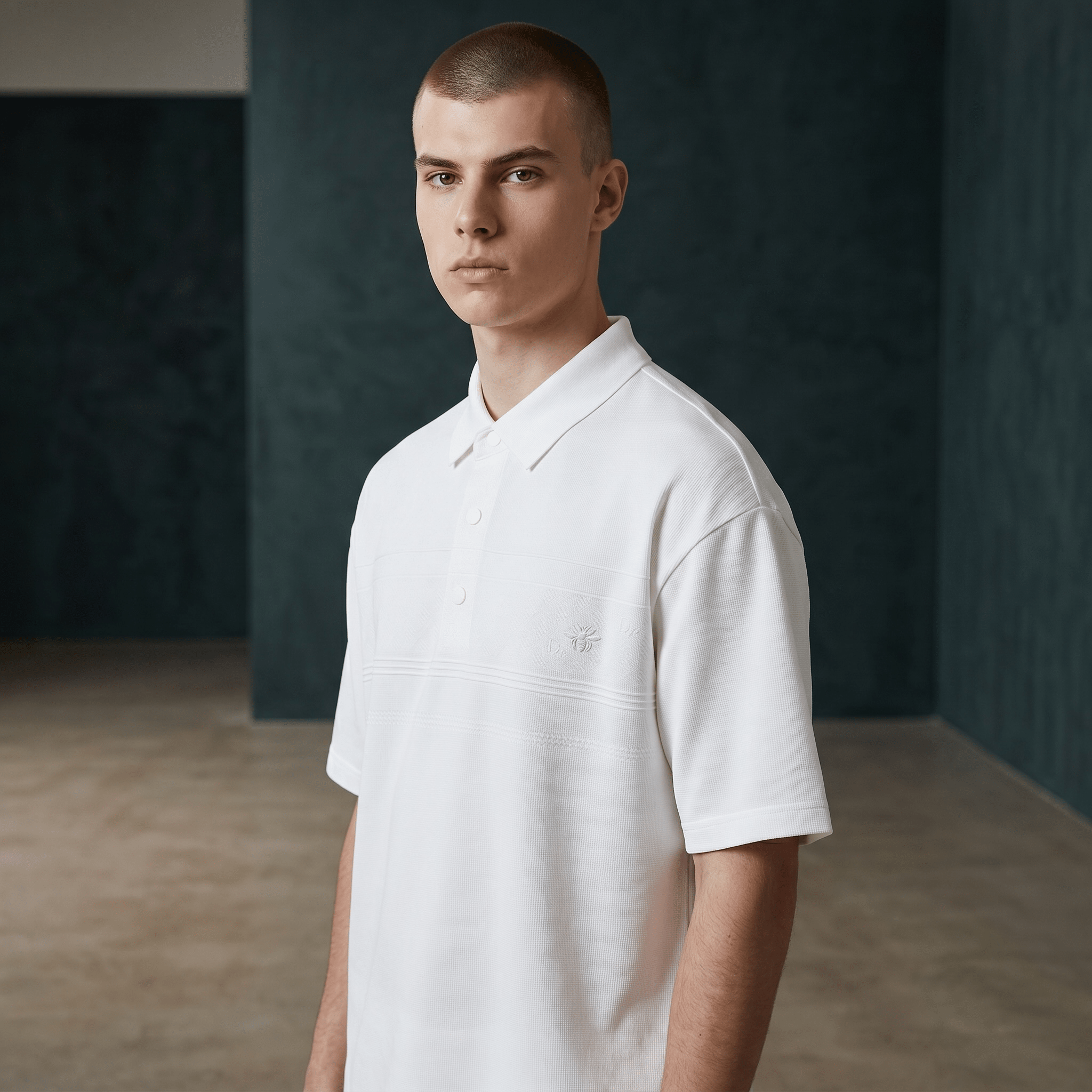 🤍✨ Dior White Luxury Polo Shirt – Premium Smart Casual Essential 👔🔥 - MASTERPIECE