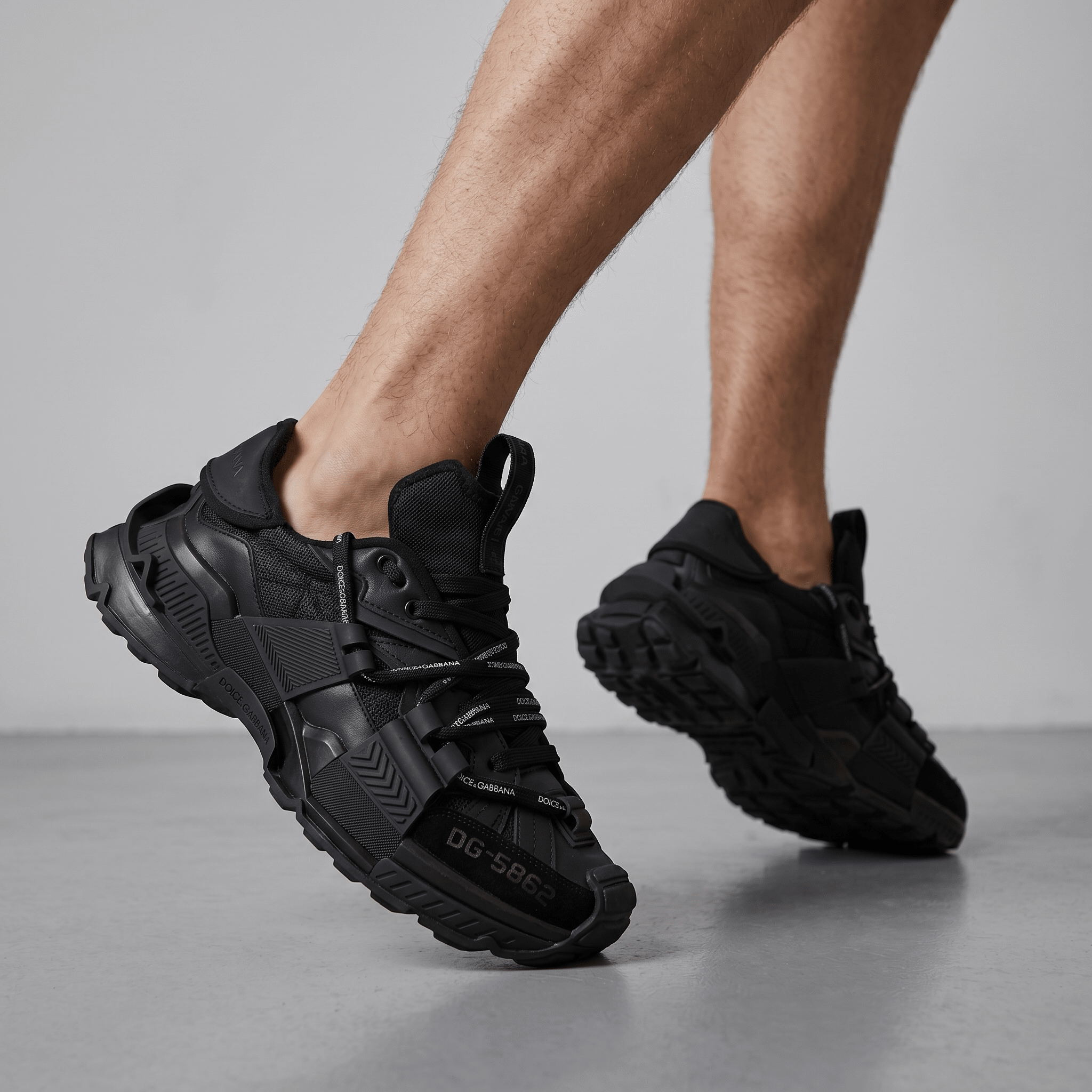🖤🔥 Dolce & Gabbana DG-S862 Tactical Luxury Sneakers – Triple Black Edition 👟⚡ - MASTERPIECE