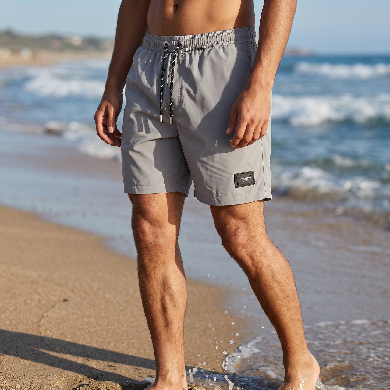 Dolce & Gabbana Grey Swim Shorts – Minimal Luxury Quick - Dry Fit 🌊🩶 - MASTERPIECE