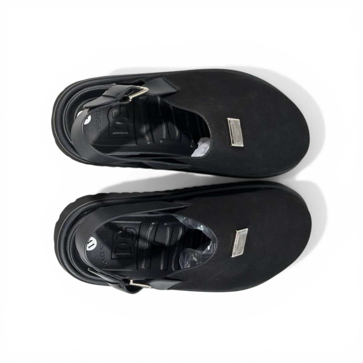 DOLCE & GABBANA Luxury Black Slingback Clogs – DG Logo Statement & Premium Chunky Sole 👟✨ - MASTERPIECE
