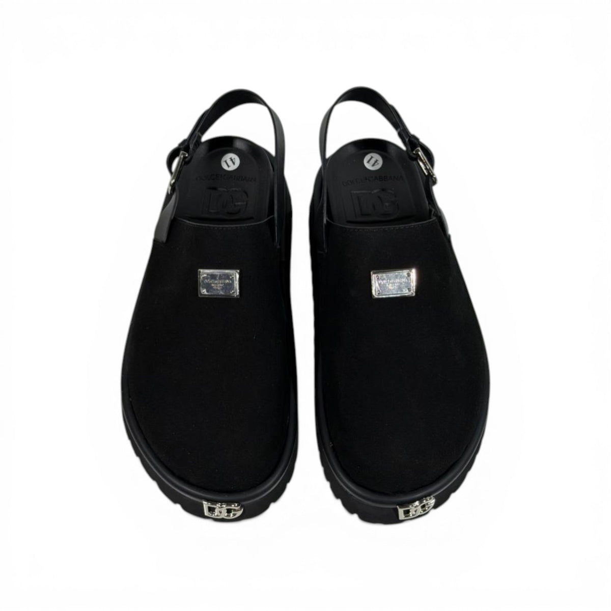 DOLCE & GABBANA Luxury Black Slingback Clogs – DG Logo Statement & Premium Chunky Sole 👟✨ - MASTERPIECE