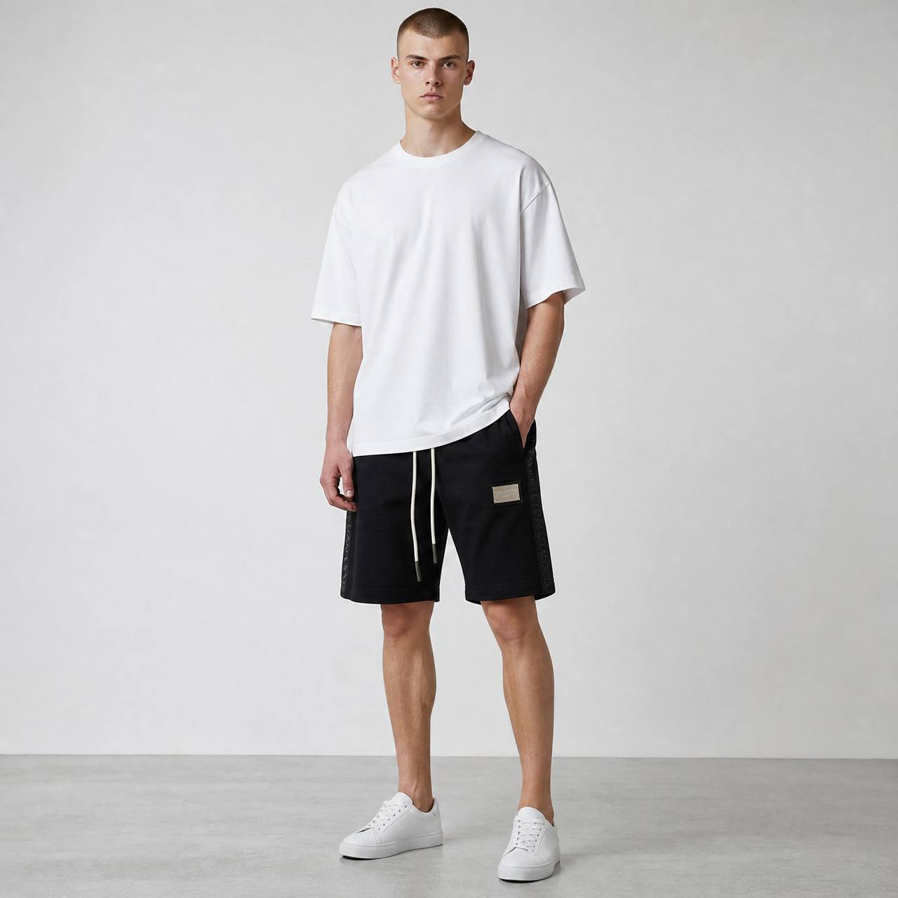 Dolce & Gabbana Milano Tape Shorts – Black Luxury Edition 🖤✨ - MASTERPIECE