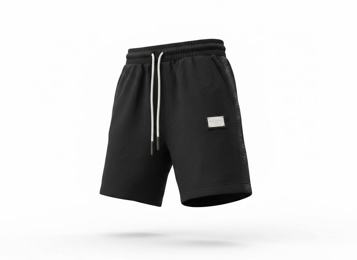 Dolce & Gabbana Milano Tape Shorts – Black Luxury Edition 🖤✨ - MASTERPIECE