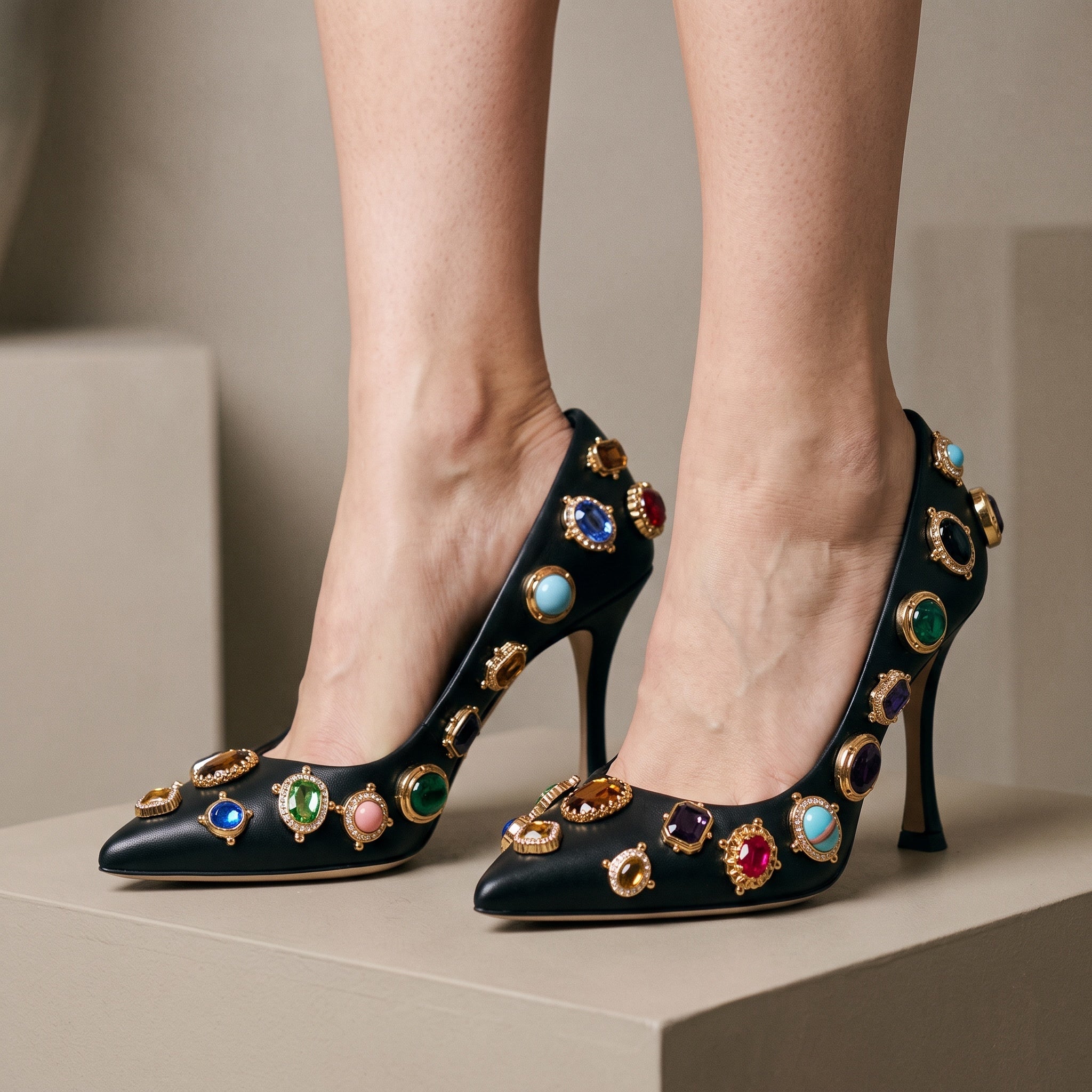 Dolce & Gabbana Pumps – Black Jeweled 👠💎 - MASTERPIECE
