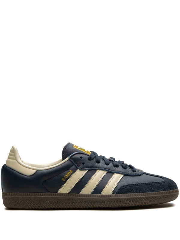 adidas Samba navy cream trainers side and sole views