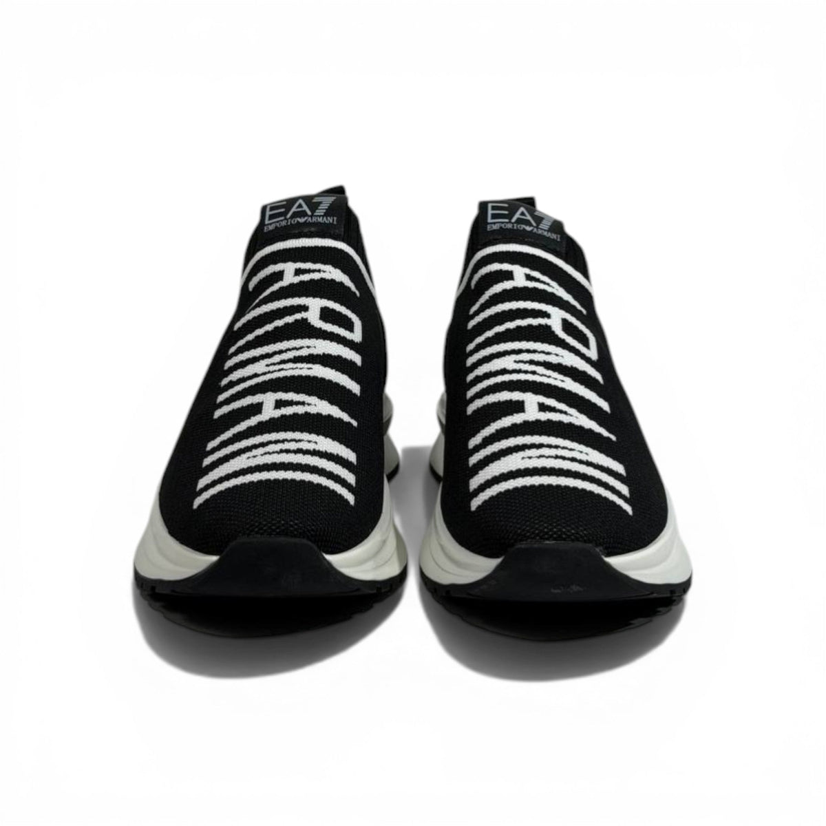 EA7 Armani Exchange-Inspired Slip-On Sneakers – Bold Logo Black Edition 🖤🔥 - MASTERPIECE