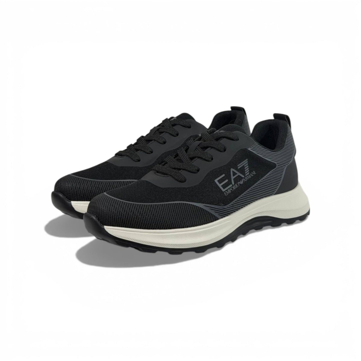 EA7 Emporio Armani Black Performance Sneakers 👟🔥 Luxury Sport Running Shoes – Modern Comfort Trainers ⚡🖤 - MASTERPIECE