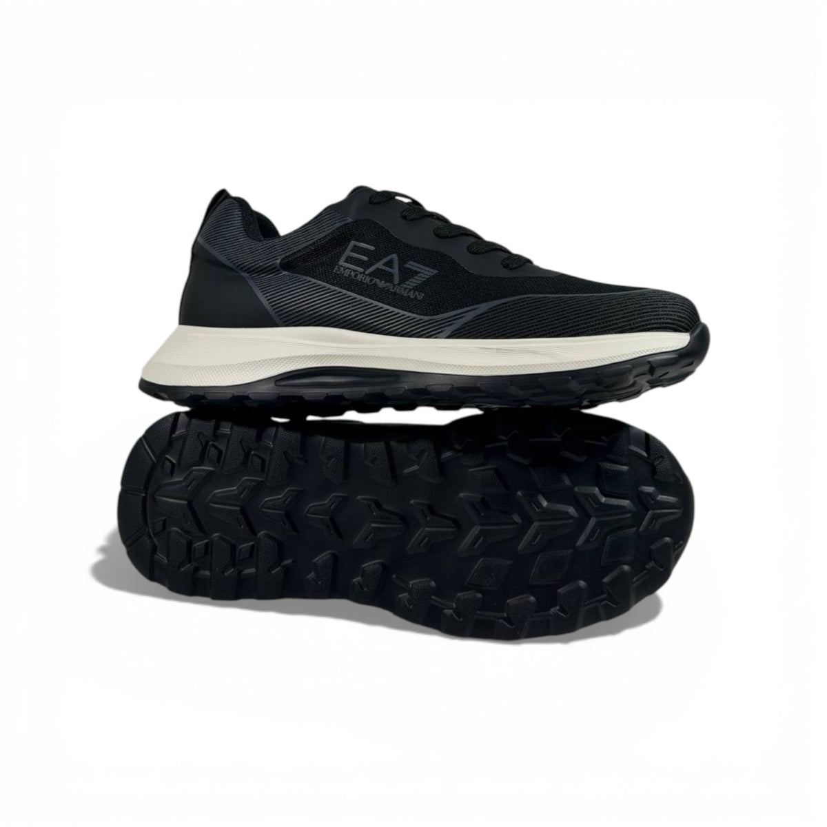 EA7 Emporio Armani Black Performance Sneakers 👟🔥 Luxury Sport Running Shoes – Modern Comfort Trainers ⚡🖤 - MASTERPIECE