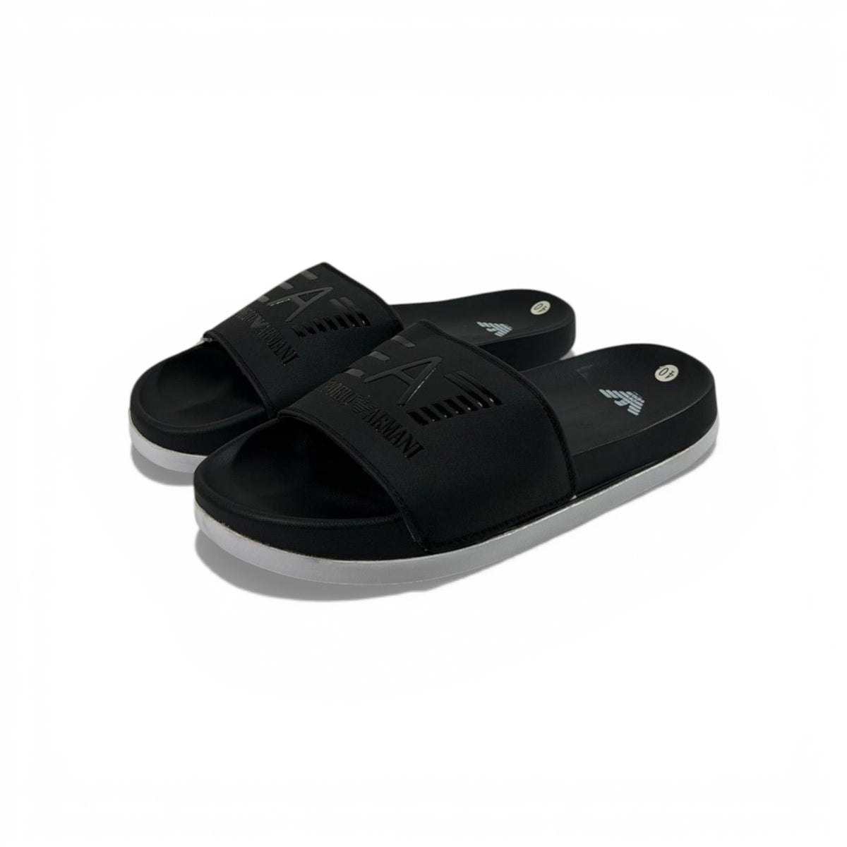 🖤 EA7 Emporio Armani Slides – Black Stealth Edition ⚡ - MASTERPIECE