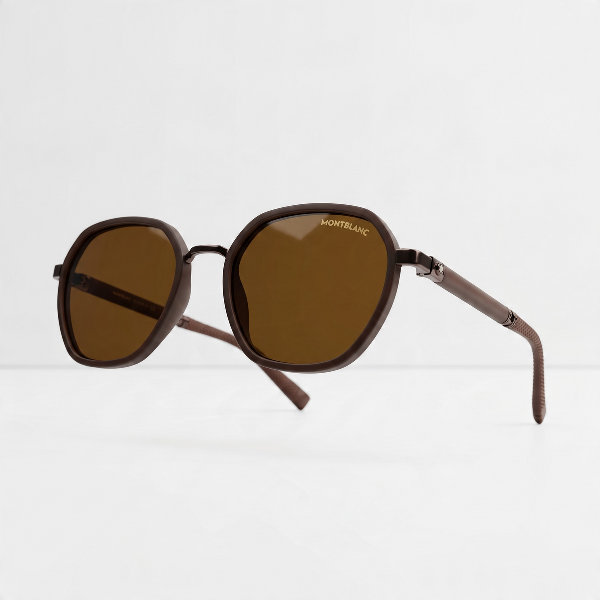Montblanc brown round sunglasses with brown lenses