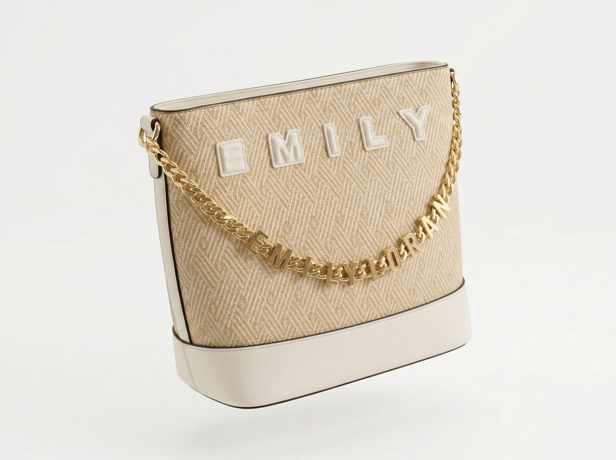 Emily Heritage Herringbone Shoulder Tote 🤍✨ - MASTERPIECE