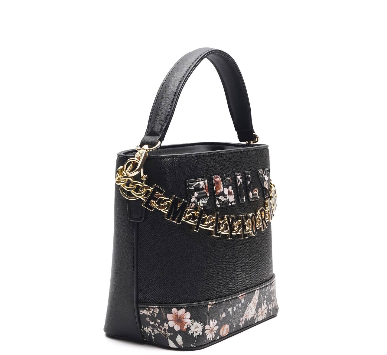 👜 EMILY LORAN Black Floral Bucket Bag | Elegant Luxury Handbag ✨ - MASTERPIECE
