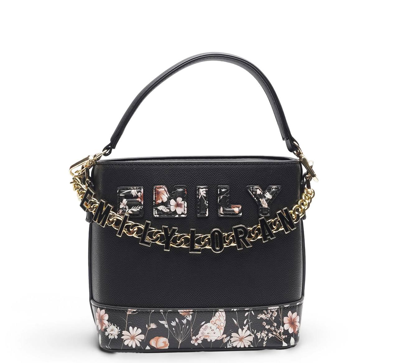 👜 EMILY LORAN Black Floral Bucket Bag | Elegant Luxury Handbag ✨ - MASTERPIECE