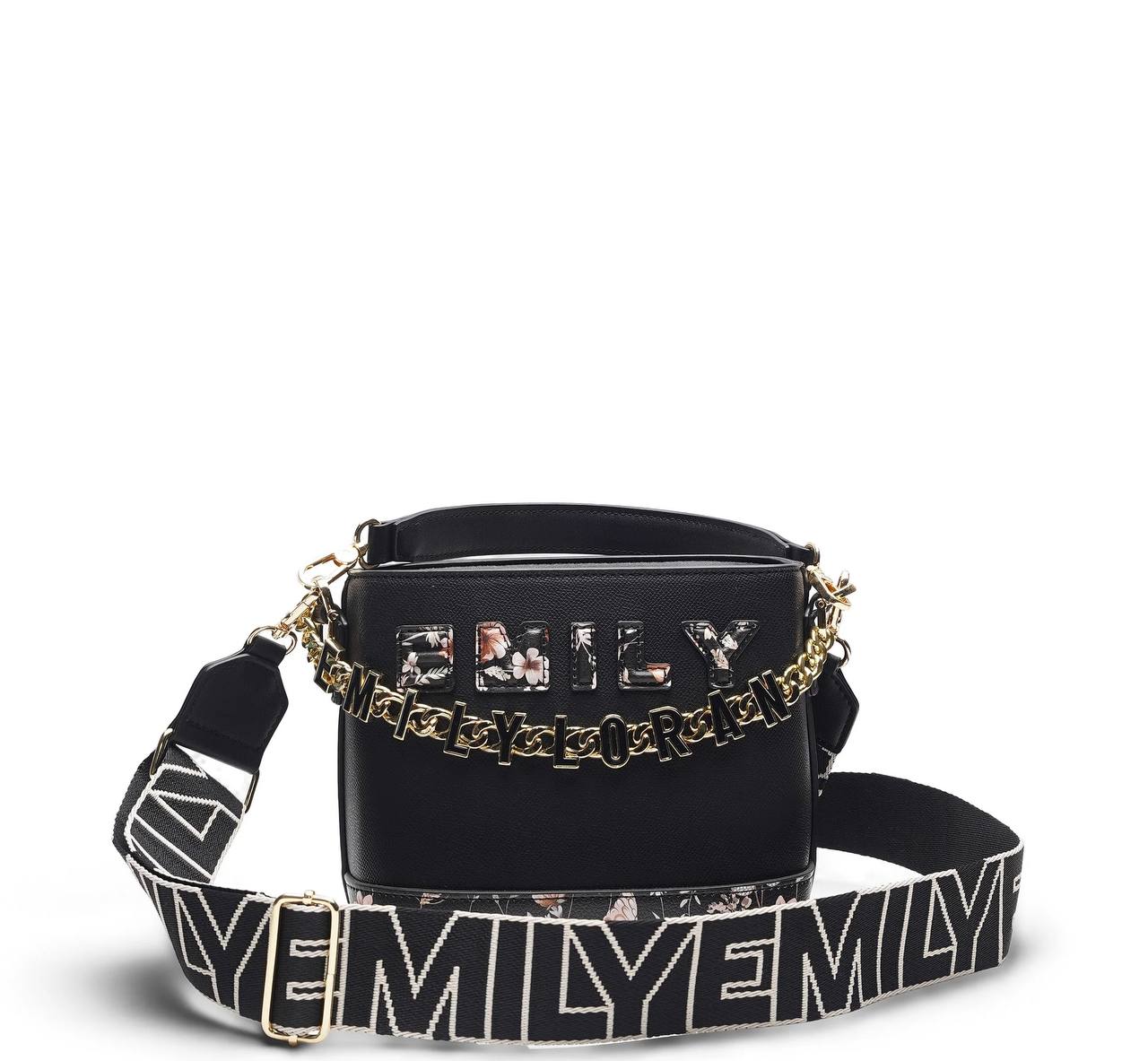 👜 EMILY LORAN Black Floral Bucket Bag | Elegant Luxury Handbag ✨ - MASTERPIECE
