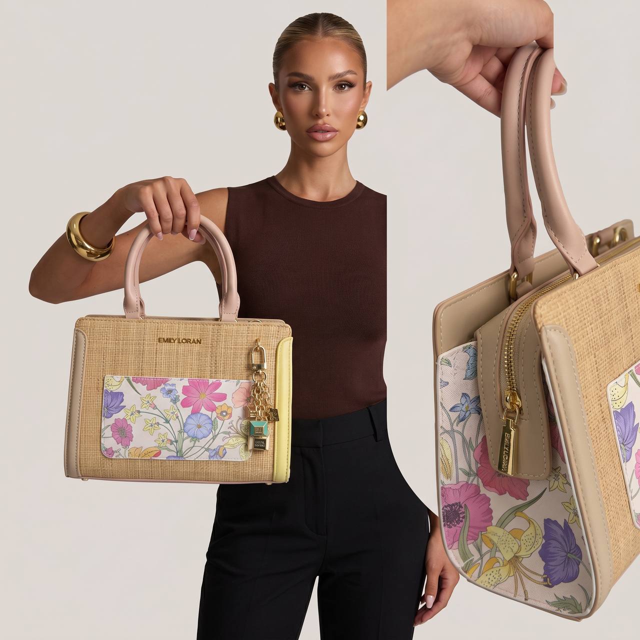 👜 EMILY LORAN Floral Tote Bag | Elegant Summer Luxury Handbag 🌸 - MASTERPIECE
