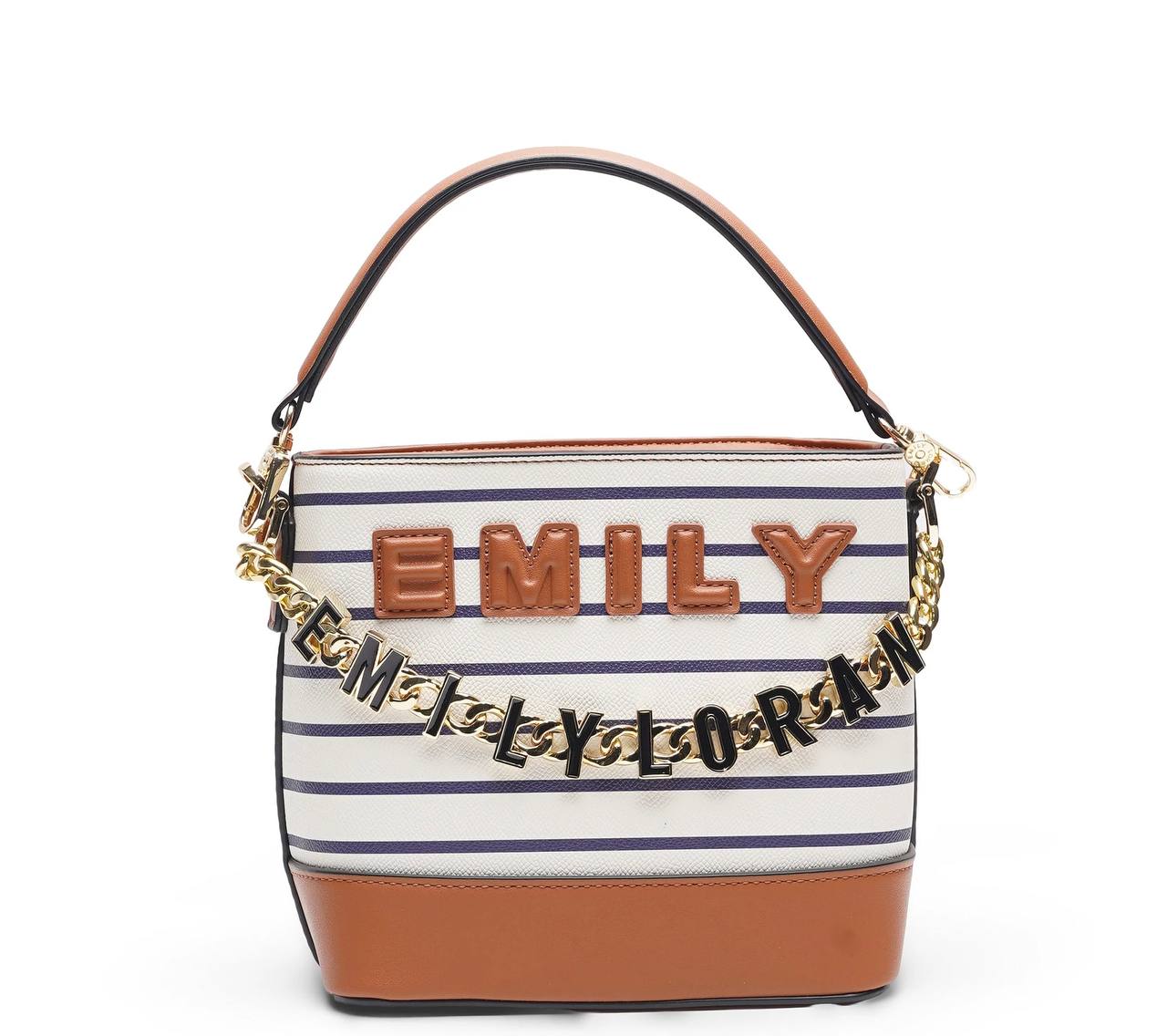👜 EMILY LORAN Striped Bucket Bag | Chic Luxury Statement Handbag ✨ - MASTERPIECE