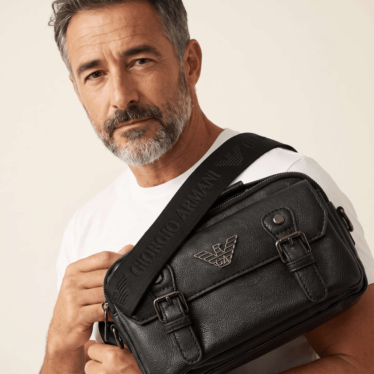Emporio Armani Executive Black Messenger Bag 🖤✨👜 - MASTERPIECE
