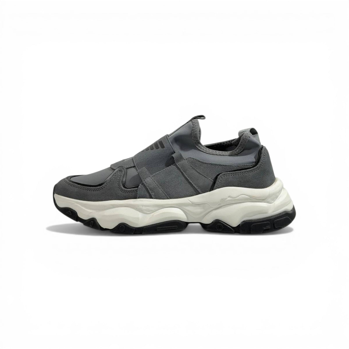 EMPORIO ARMANI Grey Slip-On Sneakers 👟✨ | Minimal Luxury Comfort & Modern Fit - MASTERPIECE