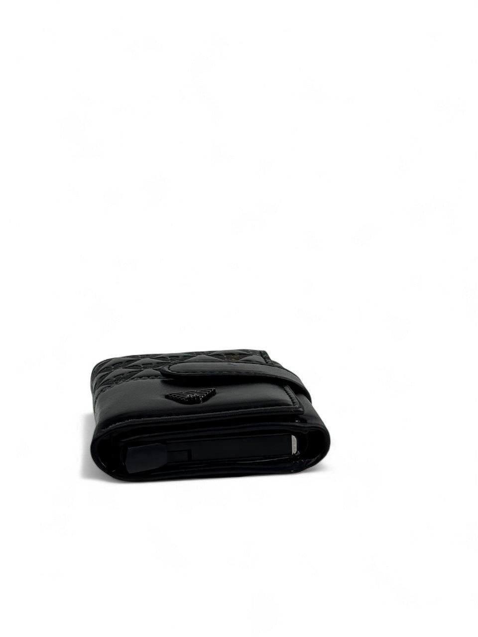 Emporio Armani Leather Monogram Wallet — Black - MASTERPIECE