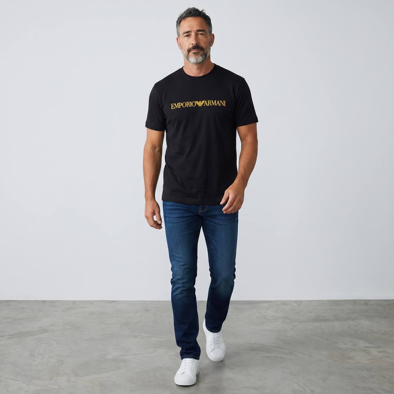 Emporio Armani Signature Logo T-Shirt – Black & Gold Luxury Edition 🖤✨ - MASTERPIECE