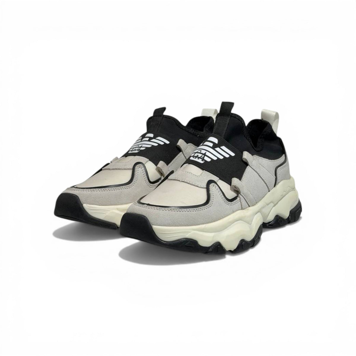 EMPORIO ARMANI Two-Tone Chunky Sneakers 👟⚡ | Bold Street Luxury & Slip-On Comfort - MASTERPIECE