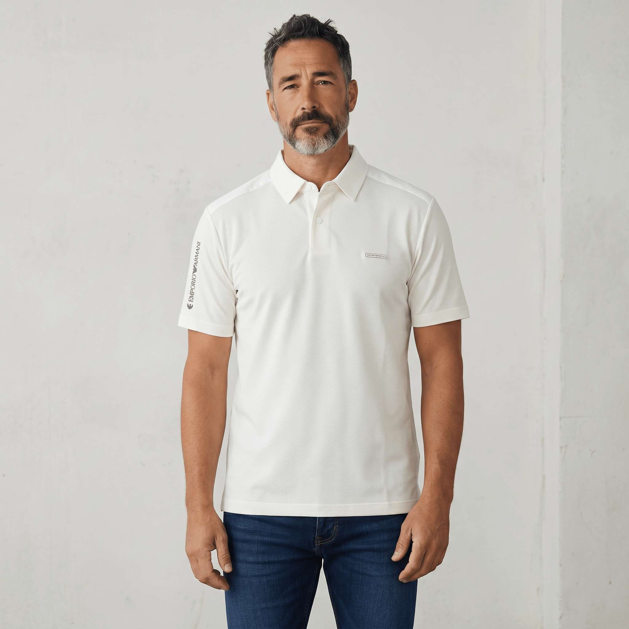 Emporio Armani White Premium Polo Shirt – Luxury Smart Casual Essential 🤍✨ - MASTERPIECE