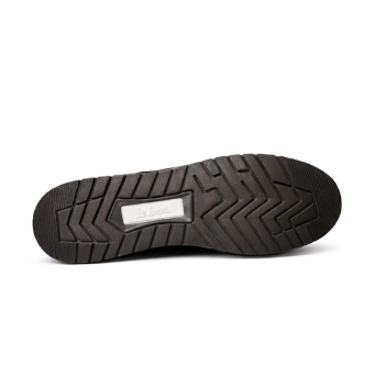 Black and grey Lee Cooper low-top sneaker with mixed textile panels