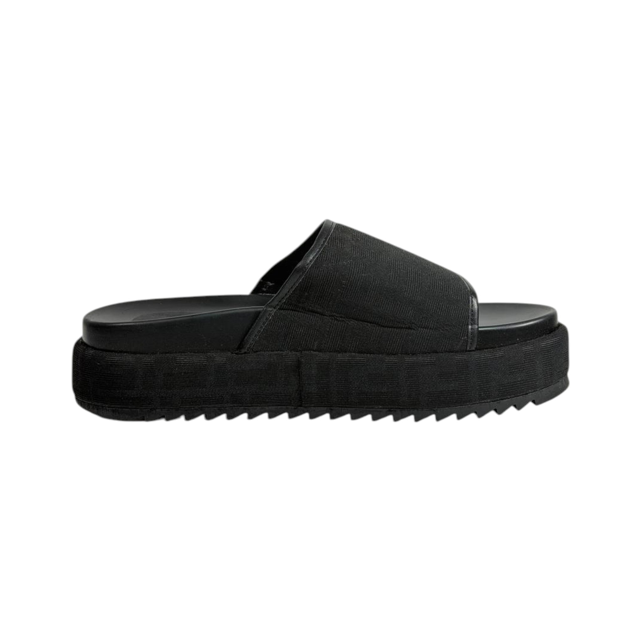 Fendi All Black FF Platform Slides – Luxury Statement Sandals 🖤👡 - MASTERPIECE