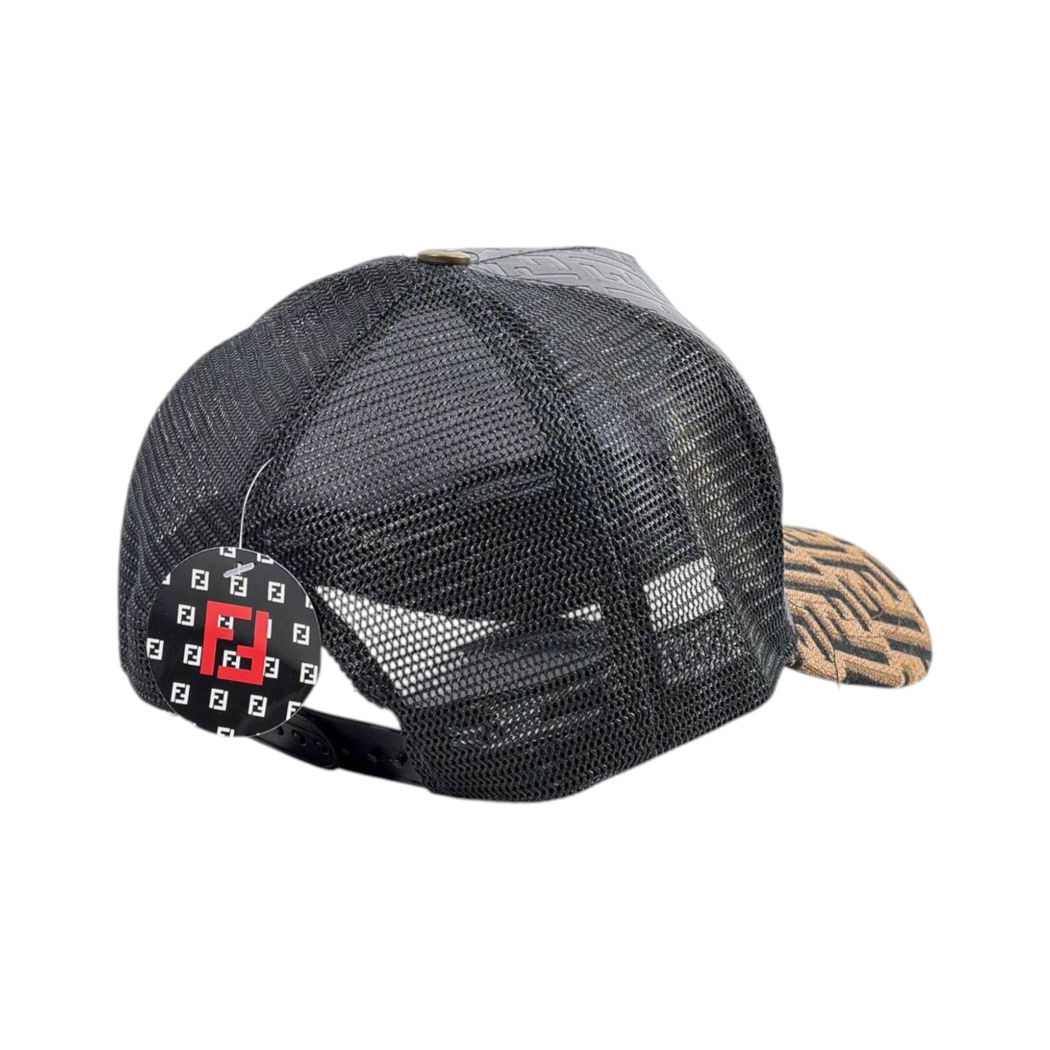 🧢 Fendi FF Monogram Trucker Cap | Black & Brown Luxury Edition 🔥 - MASTERPIECE