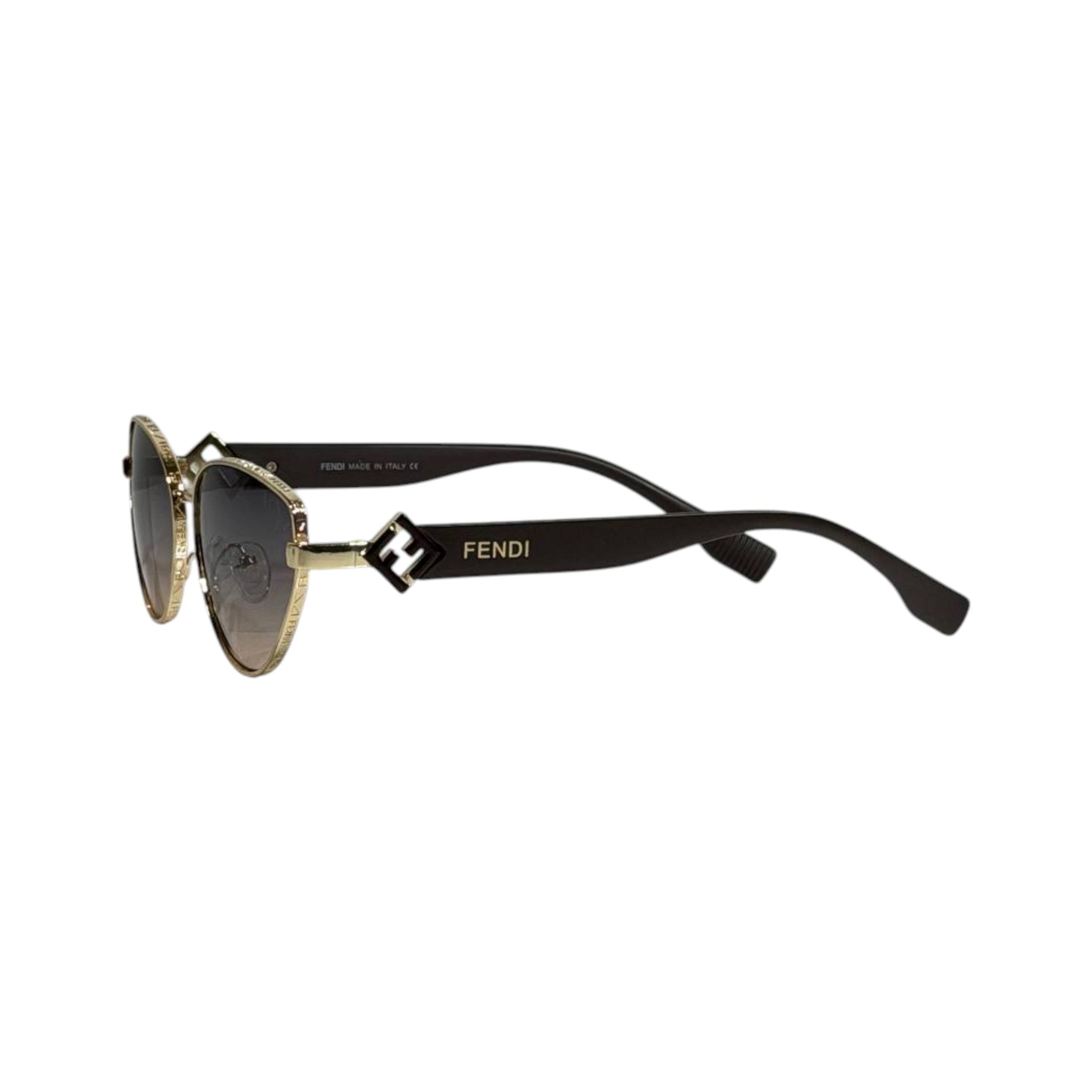 Fendi Gold Oval Sunglasses ✨ | Elegant Metal Frame Shades - MASTERPIECE