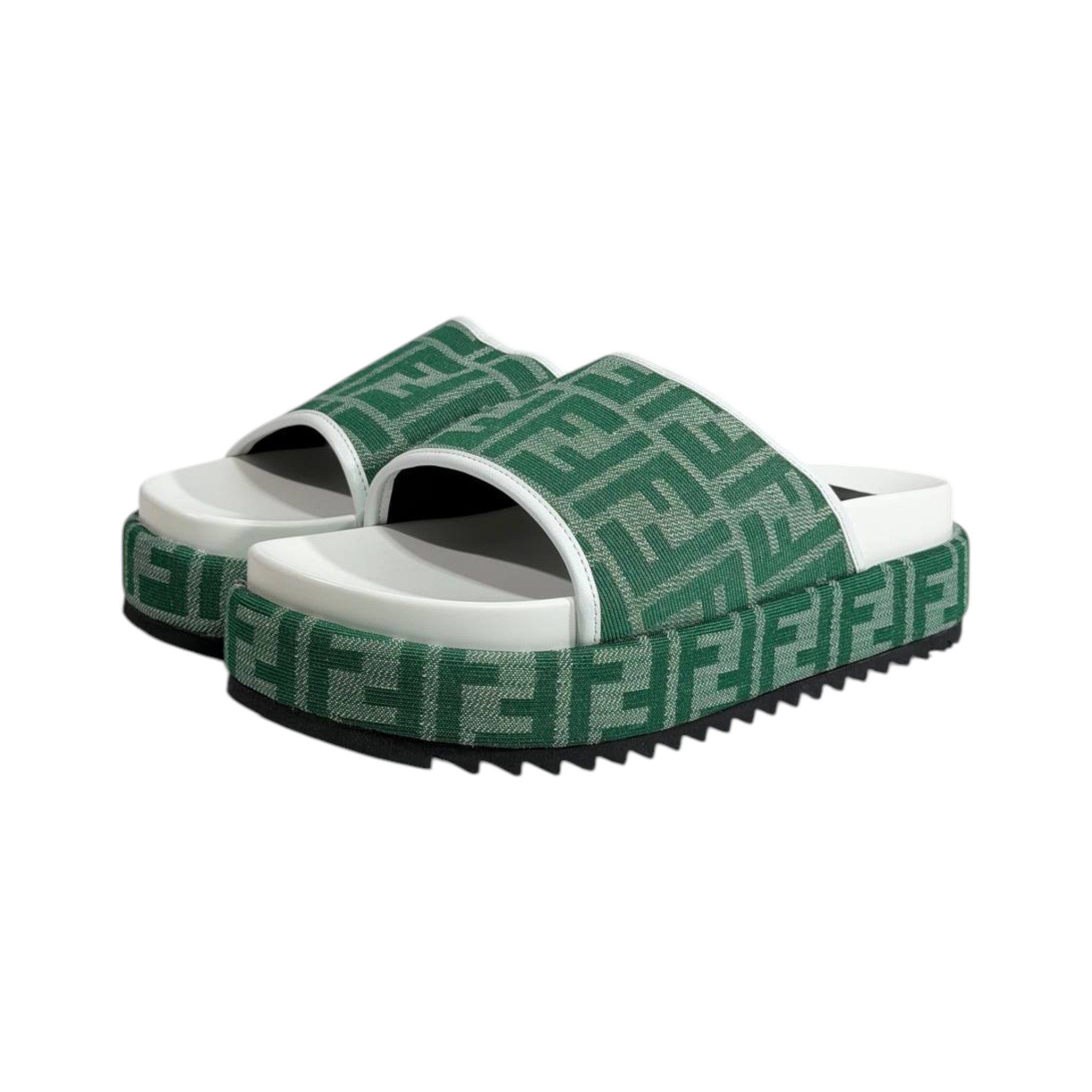 Fendi Green Platform Slides – Luxe Statement Summer Sandals 💚✨ - MASTERPIECE