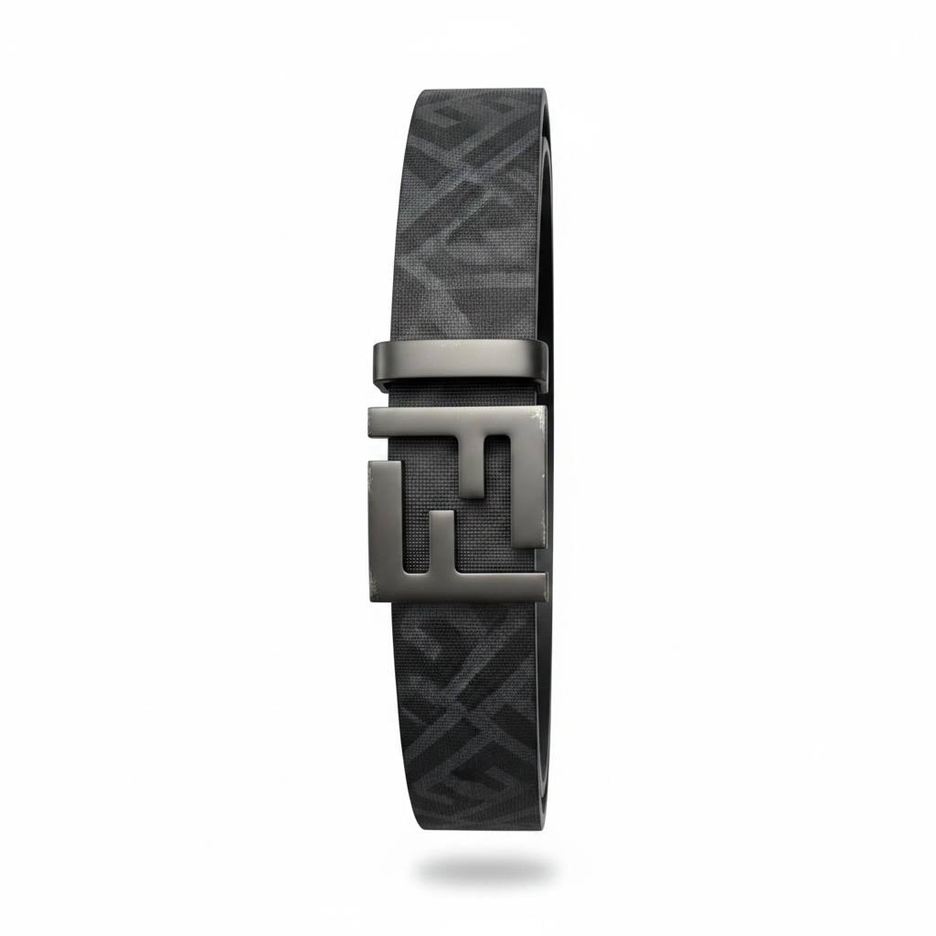 Fendi Luxury FF Monogram Belt 120CM – Matte Black Buckle Designer Belt ✨🖤 - MASTERPIECE