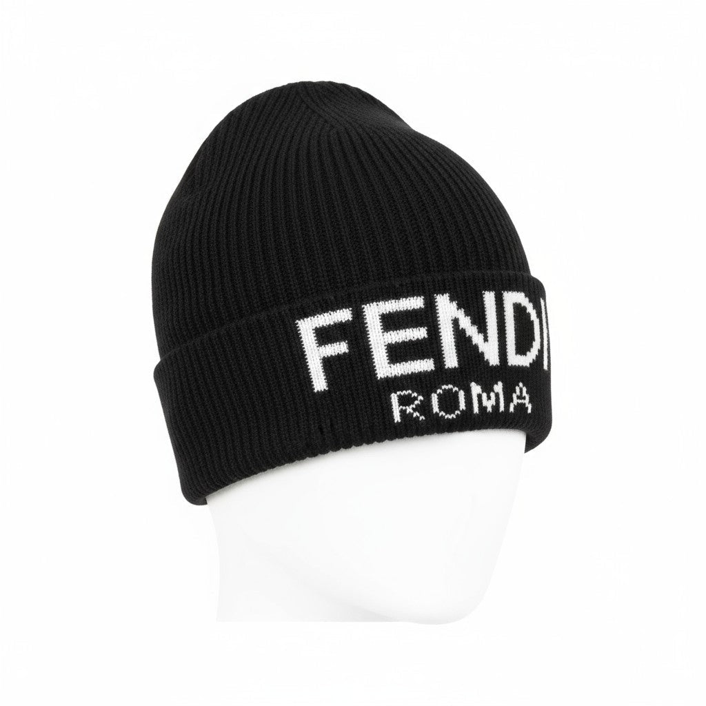 Fendi Roma Beanie — Black - MASTERPIECE