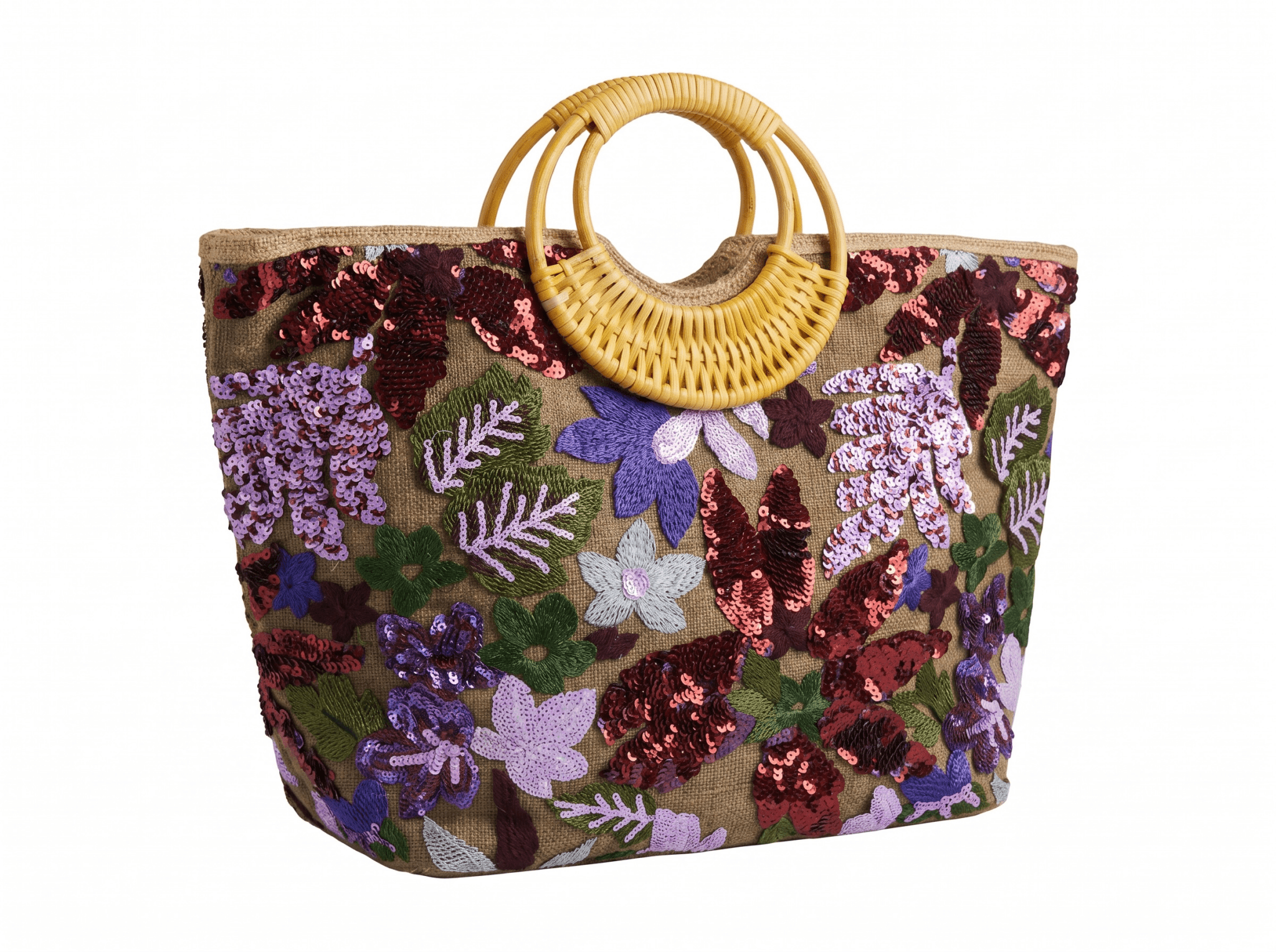 Floral Sequin Beach Tote Bag 🌸✨👜 - MASTERPIECE
