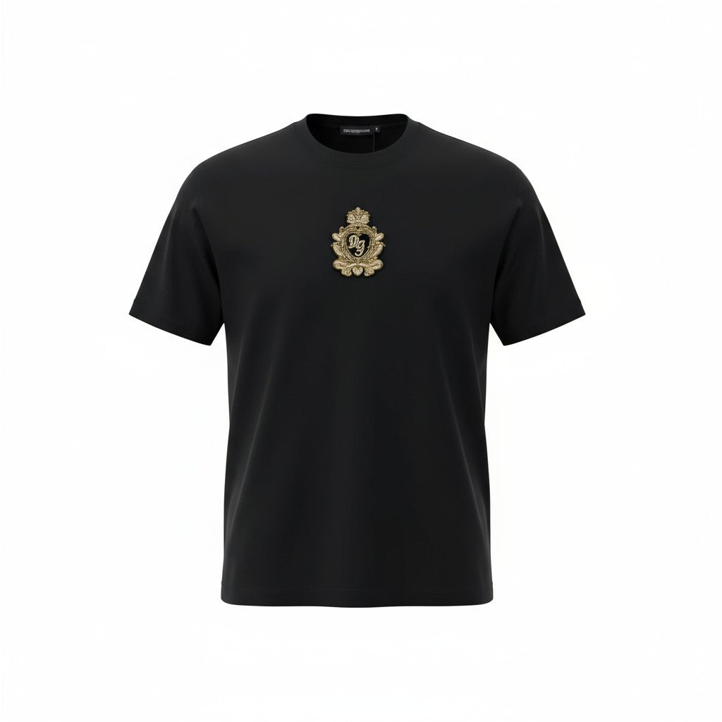 🖤 Dolce & Gabbana Black Crest T-Shirt 👑 – Royal Heritage Meets Street Style