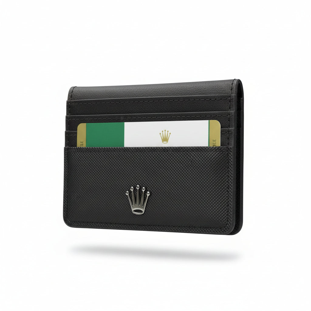 Rolex Black Carbon Card Holder – Minimal Luxury Essential 🖤👑