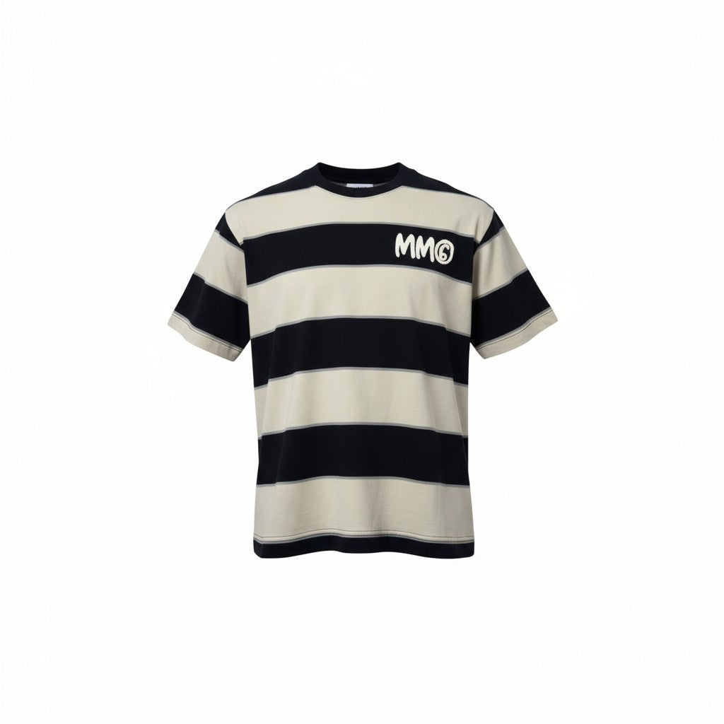 🖤 MM6 Maison Margiela Striped Tee – Bold, Graphic, Parisian Cool 🎨