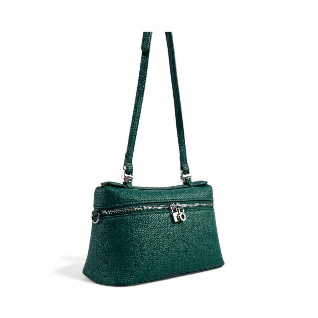 Loro Piana Green Leather Crossbody Bag 💚✨ | Luxury Structured Shoulder Purse