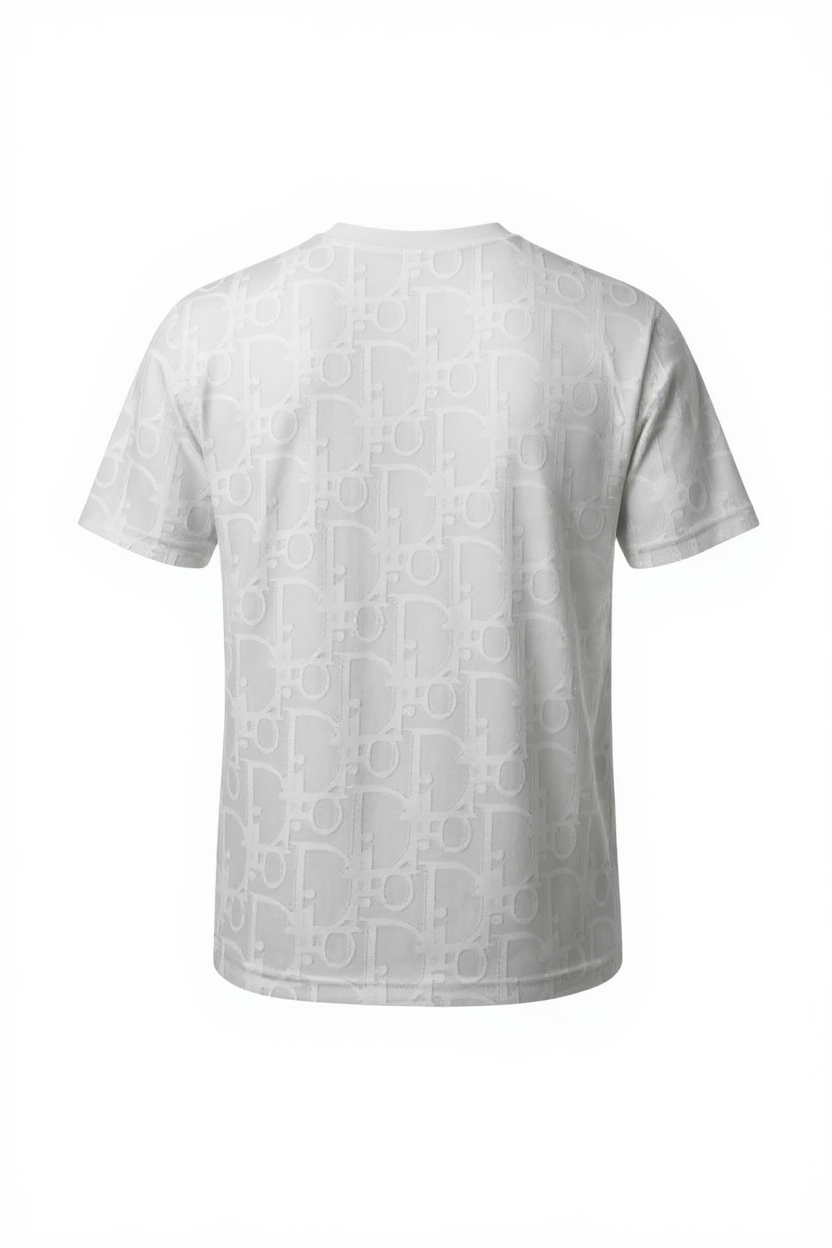 🤍 Dior All-Over Monogram Tee – Whiteout Luxury Elegance ✨