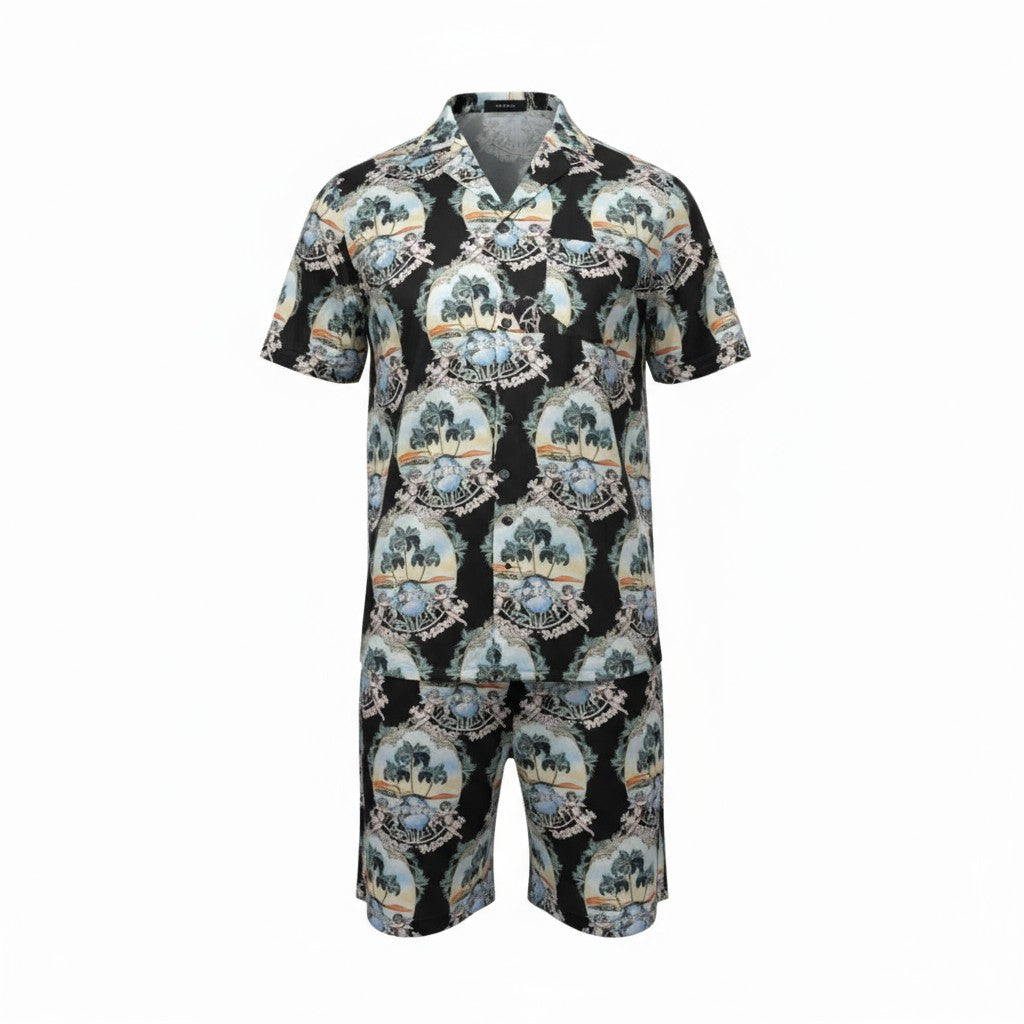 🌴 AMIRI Tropical Vacation Set – Sunset Luxury in Motion 🐚