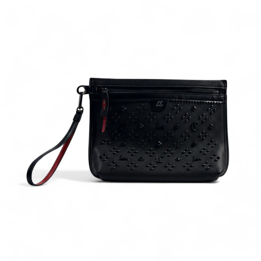 Christian Louboutin Black Studded Clutch 🖤✨ | Luxury Designer Wristlet Bag
