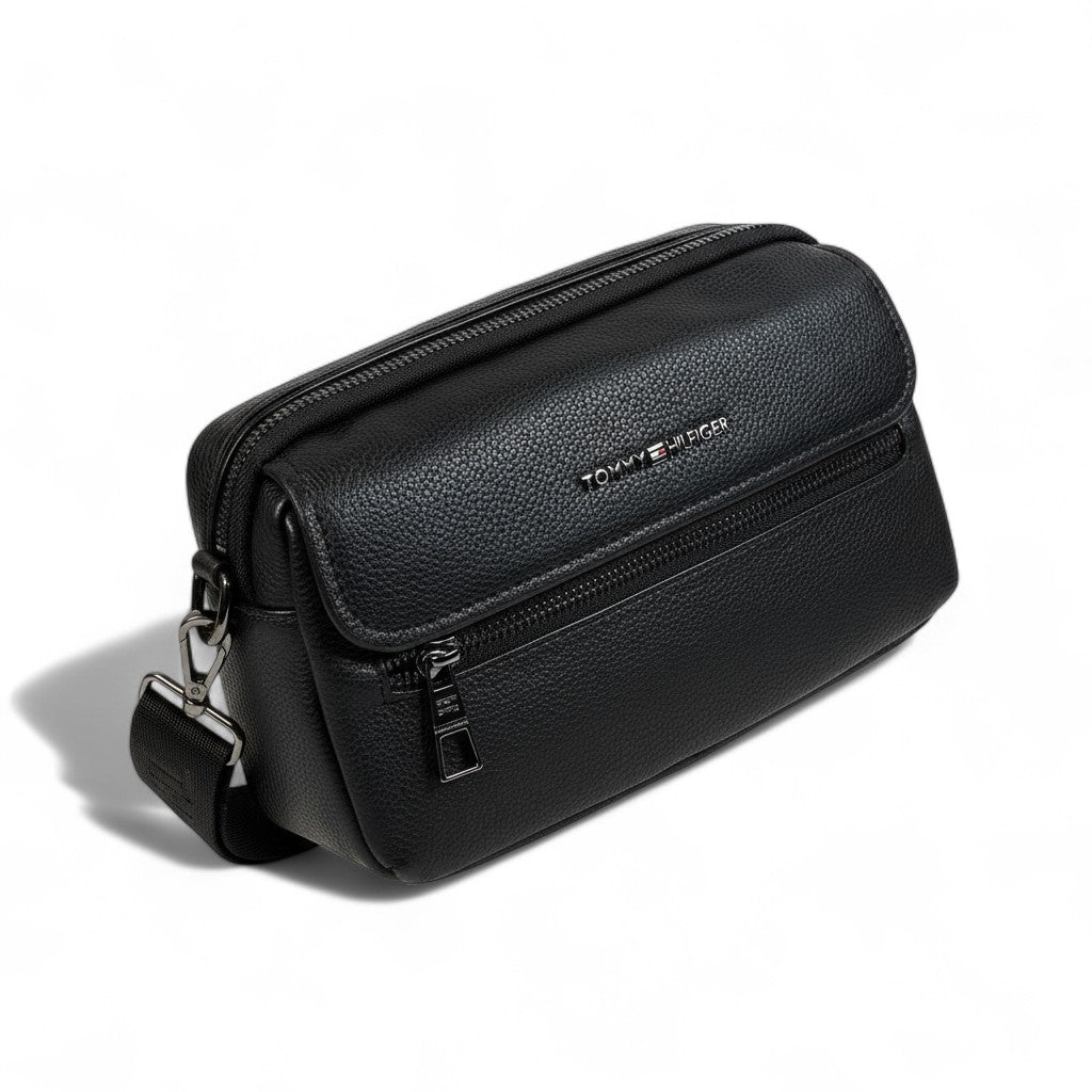Tommy Hilfiger Black Leather Crossbody Bag 🕶️ | Minimalist Luxury for Everyday Style