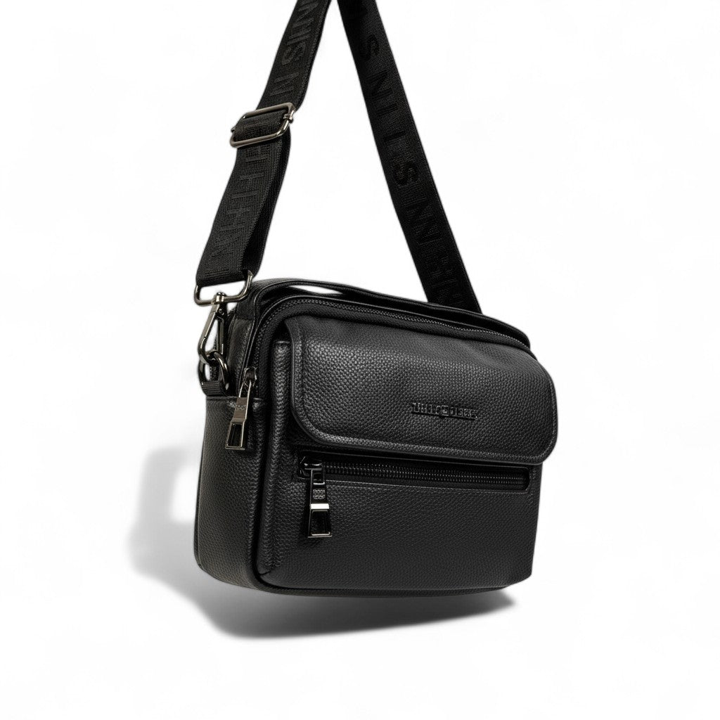 Tommy Hilfiger Black Leather Crossbody Bag 🕶️ | Minimalist Luxury for Everyday Style